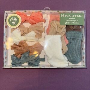 Little Me 10 Piece Headwraps & Booties Set